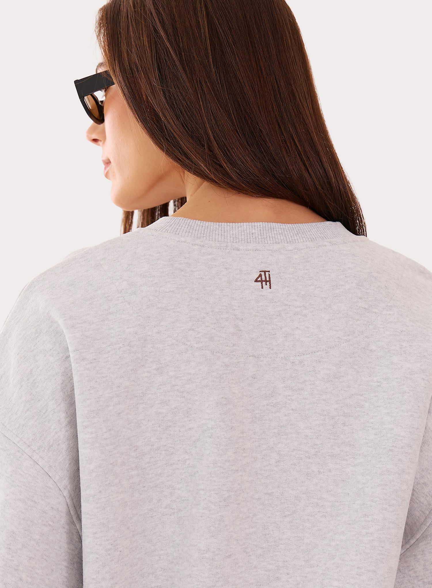 Light Grey Fourth Script Slogan Sweatshirt